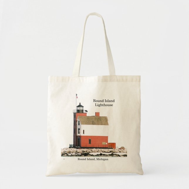 Rund ö fyr, tote bag tygkasse (Framsidan)