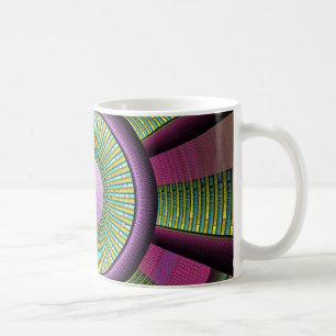Rund och färglös modern dekorativ konst kaffemugg