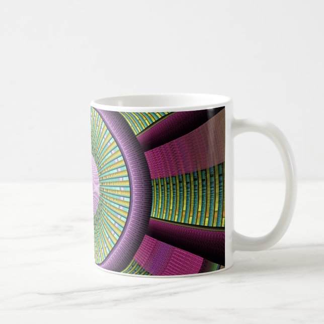 Rund och färglös modern dekorativ konst kaffemugg (Höger)