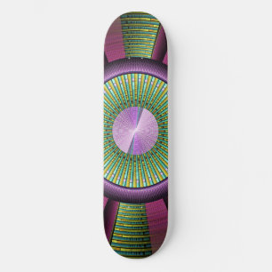 Rund och färglös modern dekorativ konst old school skateboard bräda 18 cm