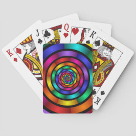 Rund och Psykedelisk färgfull modern Fractal Art Casinokort