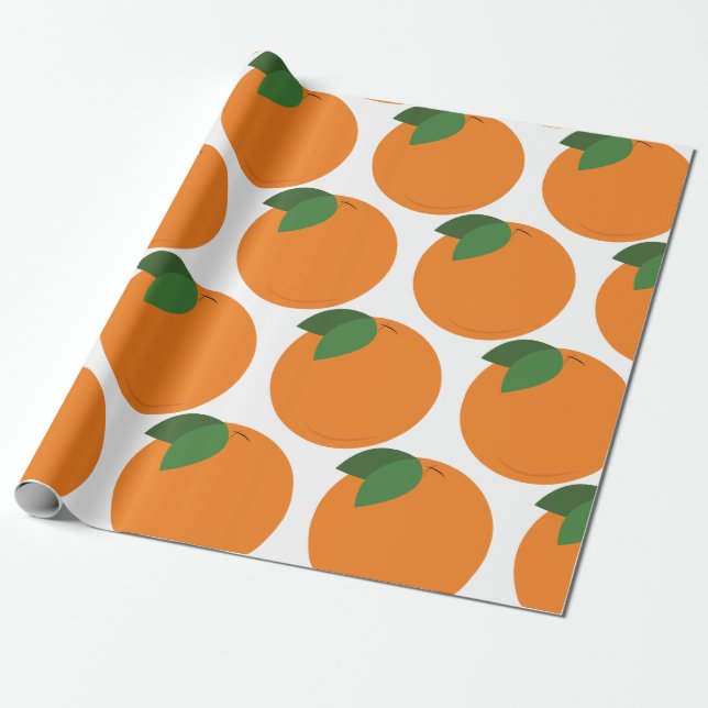 Rund Orange Presentpapper (Utrullad)