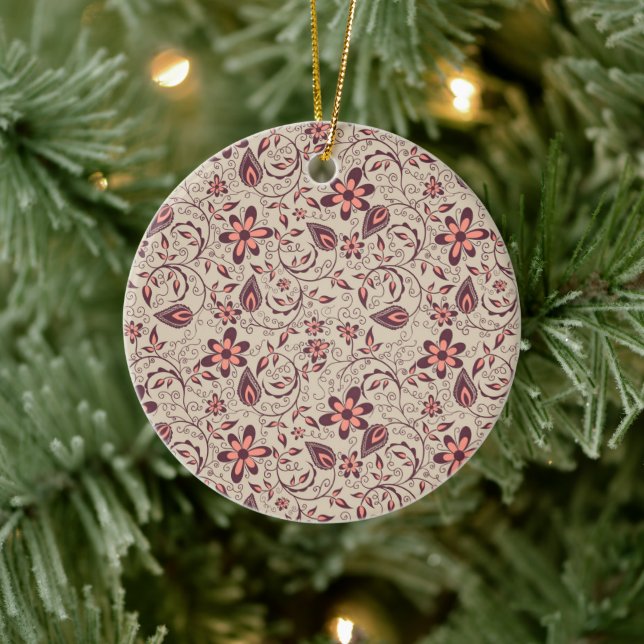 Rund ornament med en mellanbrun bakgrund (Träd)