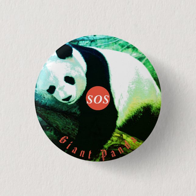 rund Panda-märke Knapp (Framsida)