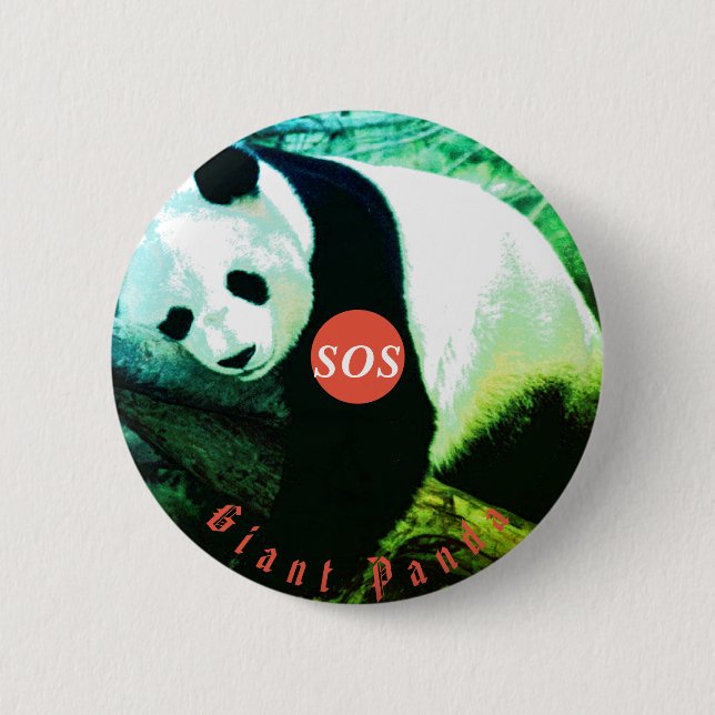 rund Panda-märke - stor Knapp (Framsida)