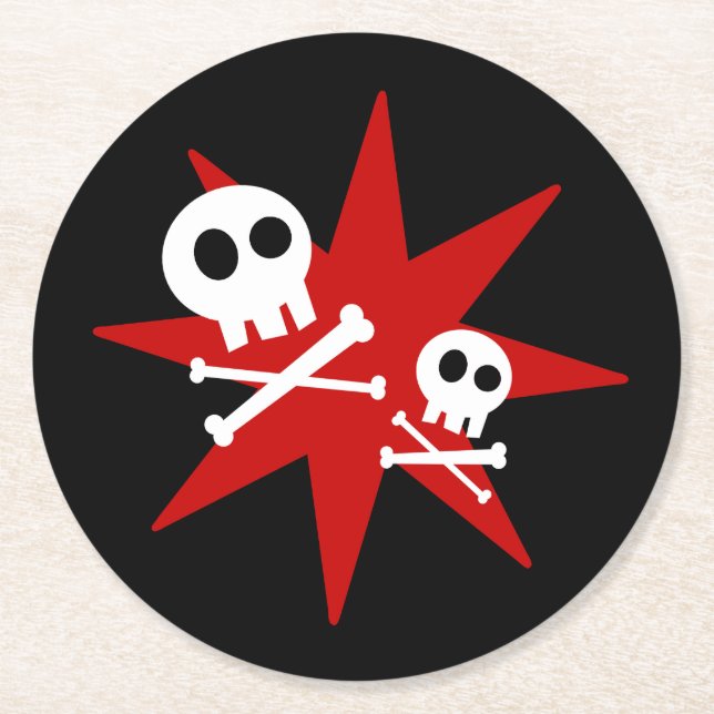 Rund Papper Underlägg för Döskallar (Framsidan)