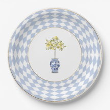 Rund pappers tallrik med citrontopiary