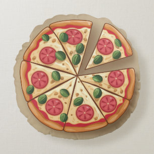 Rund Pepperoni Pizza Pillow med mikrovågsrecept Kudde