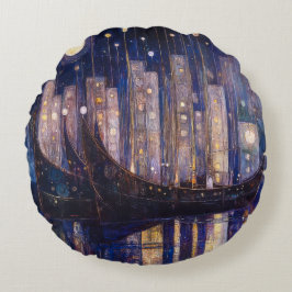 Rund Pillow art nouveau Kudde