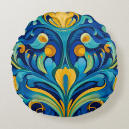 Rund Pillow art nouveau Kudde
