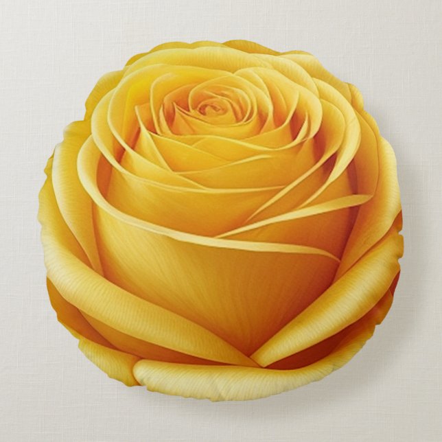 Rund Pillow gul ros Rund Kudde (Framsidan)