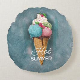 Rund Pillow Ice Cream Rund Kudde