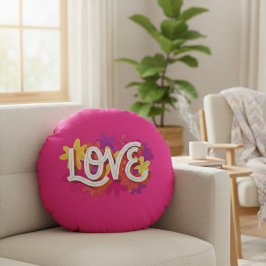 Rund Pillow kärlek Rund Kudde