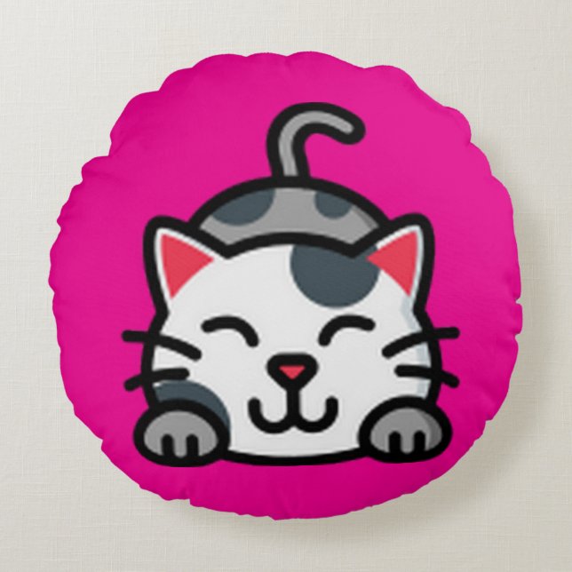 Rund Pillow kattunge Kudde (Framsidan)