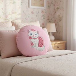 Rund Pillow kattunge Kudde