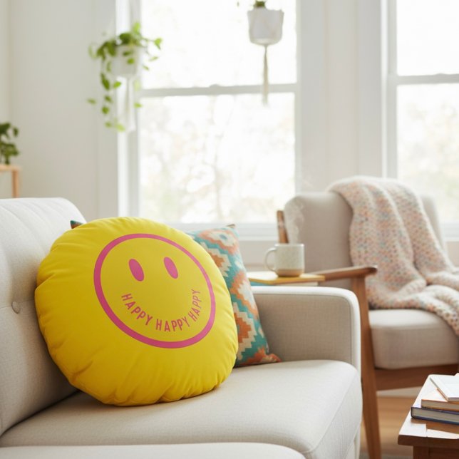 Rund Pillow lycklig Kudde (Skapare uppladdad)