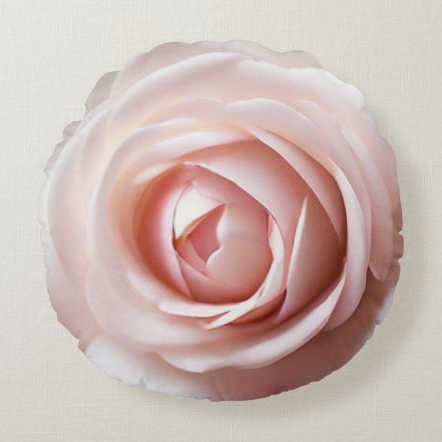 Rund Pillow rosa ros Rund Kudde (Framsidan)