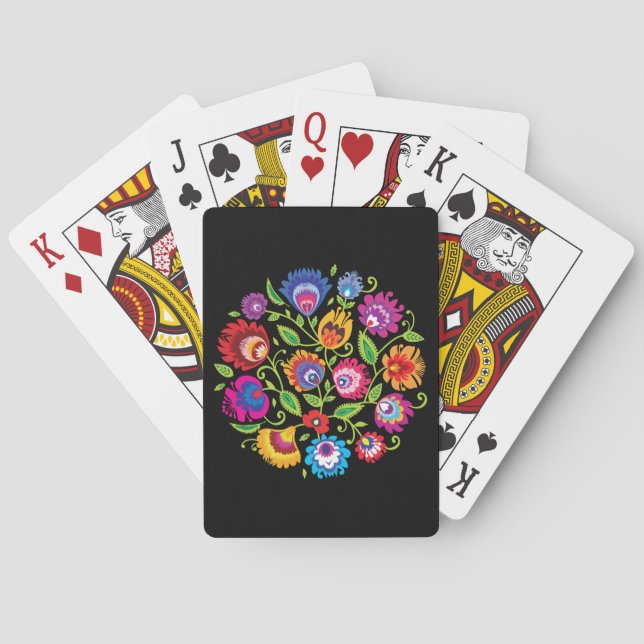 Rund polsk folkloristisk sammansättning casinokort (Baksidan)