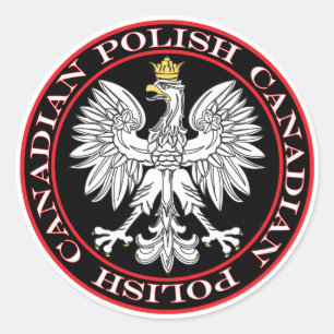 Rund polsk kanadensisk Eagle Runt Klistermärke