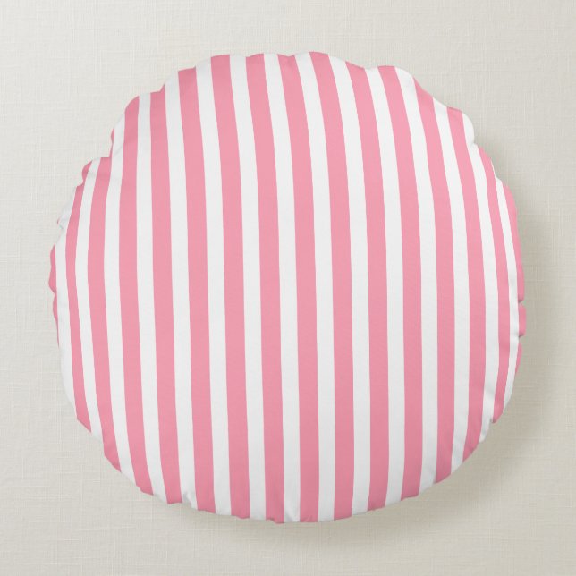 Rund, randomiserad Rosa Pillow Rund Kudde (Framsidan)