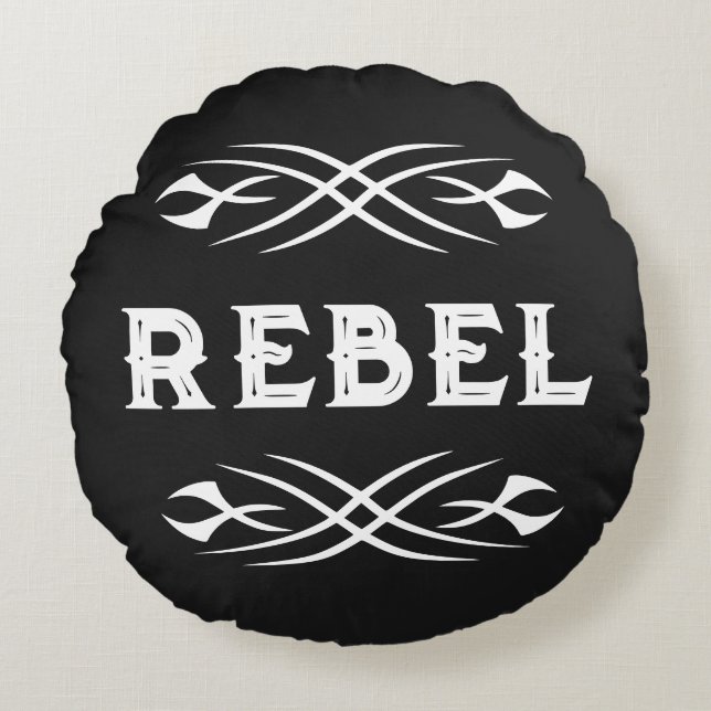 Rund rebell tatuering konst kast kudd design kudde (Framsidan)