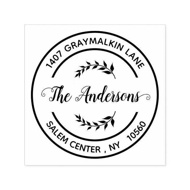 Rund Returadress för handskriven Anpassningsbar Självfärgande Stämpel (Design)