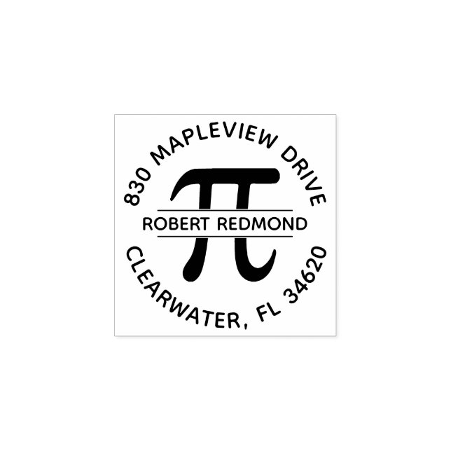 Rund returadress gummistämpel Pi Math Stämpel (Tryck)