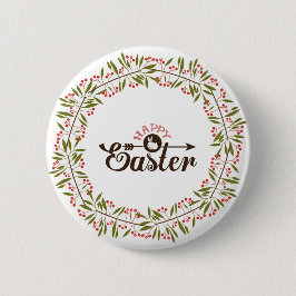 Rund röd och Grönt Blommigt utandning med kärna Knapp