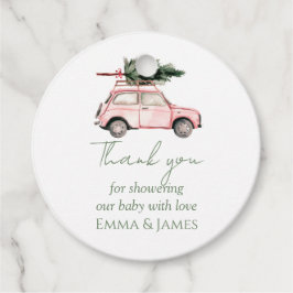 Rund Rosa Helgdag jultomte Märkre Gåvor Etiketter