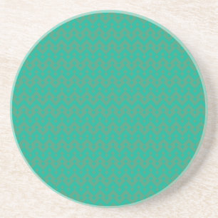 Rund, sandstensUnderlägg, Emerald Grönt Geometric Underlägg Sandsten