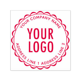 Rund självbläckande returadressstämpel med logotyp självfärgande stämpel