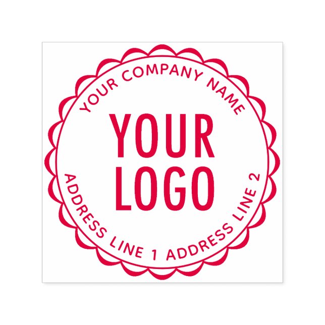 Rund självbläckande returadressstämpel med logotyp självfärgande stämpel (Design)