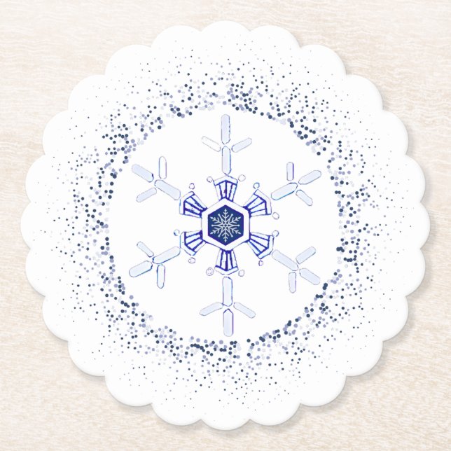 Rund snöflinga underlägg papper (Framsida)