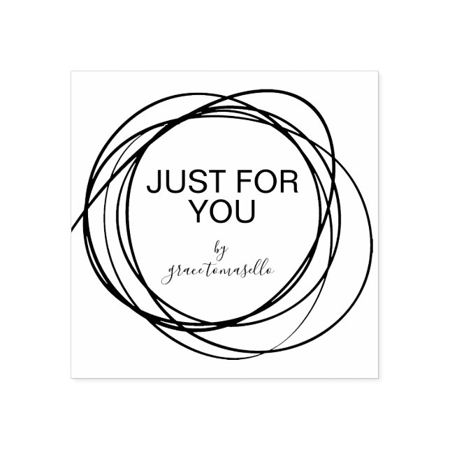 Rund snyggt-skript bara för din Personlig Stämpel (Tryck)