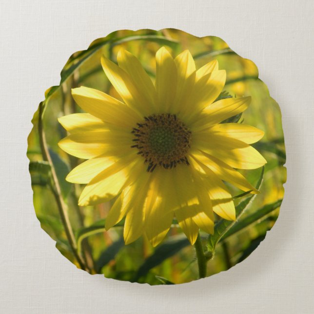 Rund solrosglödfyllning kudde (Framsidan)