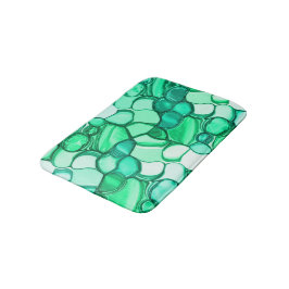 Rund som stenar i grönt till mynning badrumsmatta