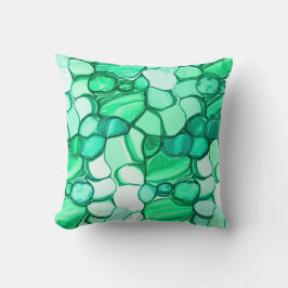 Rund som stenar i grönt till mynning kudde