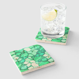 Rund som stenar i grönt till mynning stenunderlägg