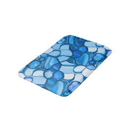 Rund som stenar i royalets blå nyans badrumsmatta