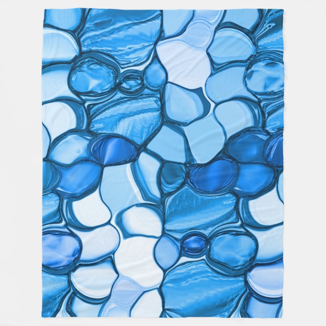 Rund som stenar i royalets blå nyans fleecefilt (Framsidan)