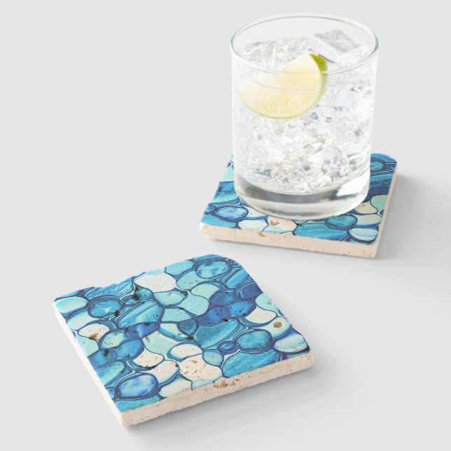 Rund som stenar i royalets blå nyans stenunderlägg (Sidan)