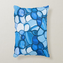 Rund som stenar i skuggor liknande royalets blå prydnadskudde