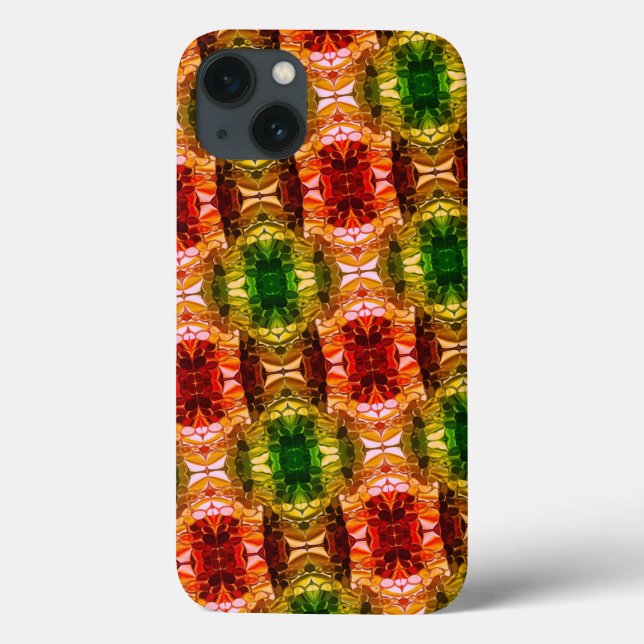 Rund teckning genererar röda former, gröntar och g (Baksida)