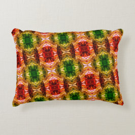 Rund teckning genererar röda former, gröntar och g prydnadskudde