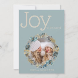 Rund tropisk jul blå blad fotoram