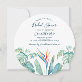 Rund, tropisk vattenfärg Botanisk Möhippa Spara Datumet