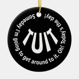 Rund TUIT Julgransprydnad Keramik
