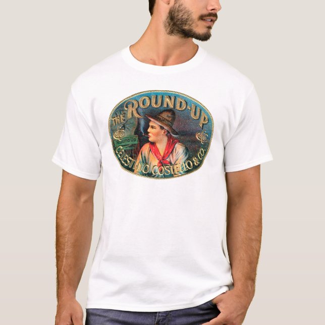 Rund upp cigarretikett t-shirt (Framsida)