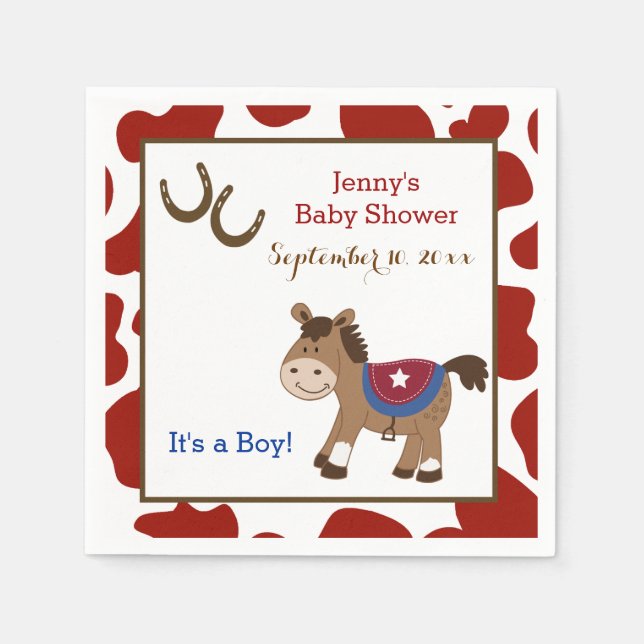 Rund upp Westerna haknosservetter Pappersservett (Framsidan)