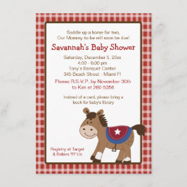 Rund, uppåt, inbjudan till Western babyåda för häs